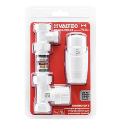 Комплект терморегулирующего оборудования для радиатора прямой, белый (VT.046.WR)
